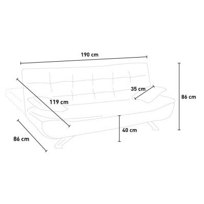 Canapé 2 places clic-clac en microfibre Cipresso