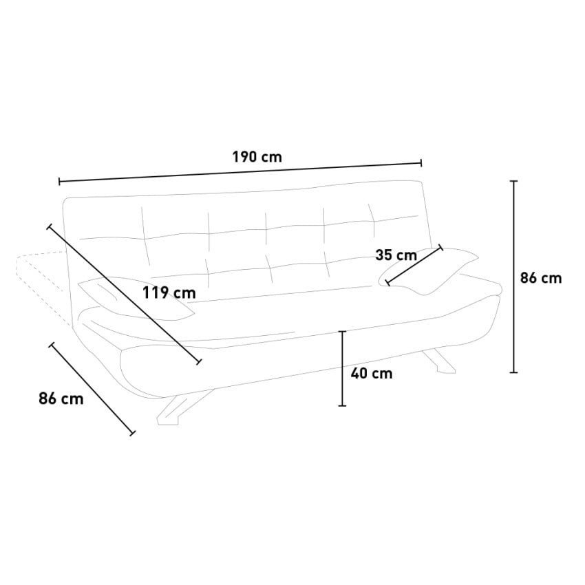 Canapé 2 places clic-clac en microfibre Cipresso