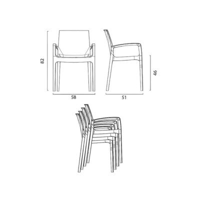 Chaise empilable Ortensia - Design moderne | Casamati