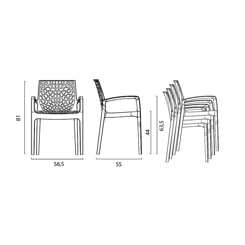Chaises jardin Hibiscus avec accoudoirs - Casamati