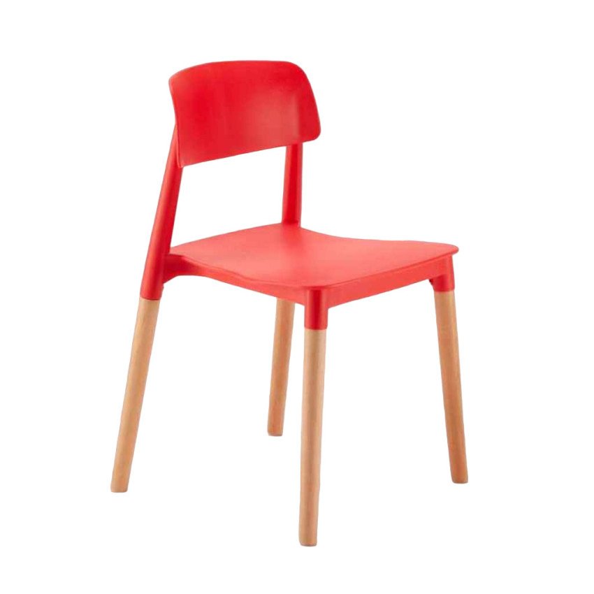 Sedia moderna minimalista con gambe in legno