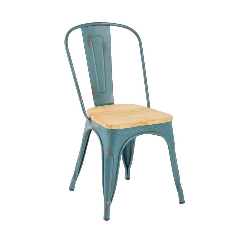 Sedia vintage in metallo per bar e ristoranti