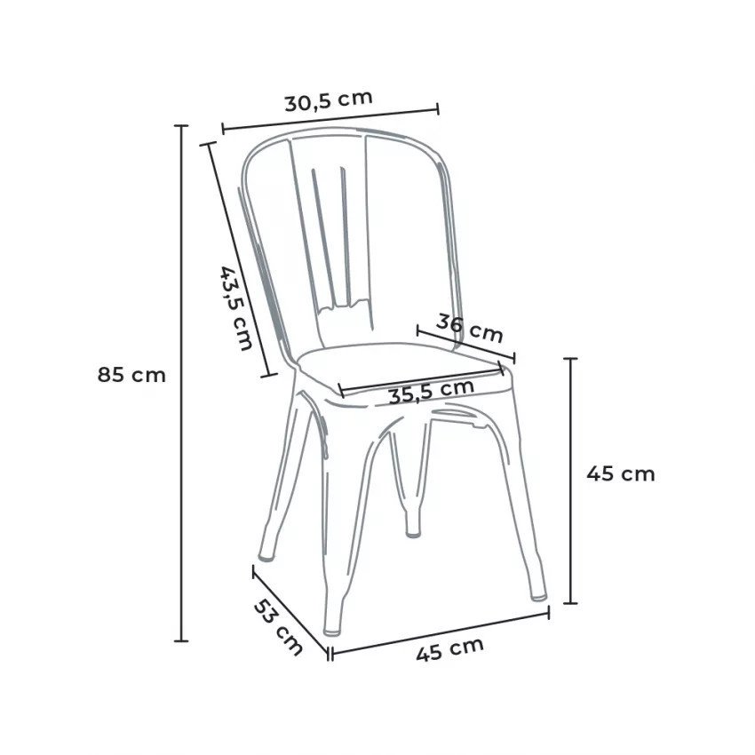 Chaises industrielles Roma par Casamati. Bois et acier.