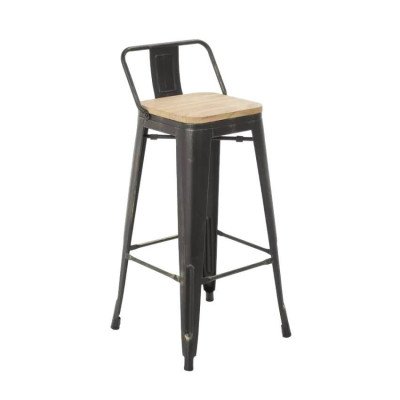 Tabouret industriel Hana - Casamati: métal & bois vintage.