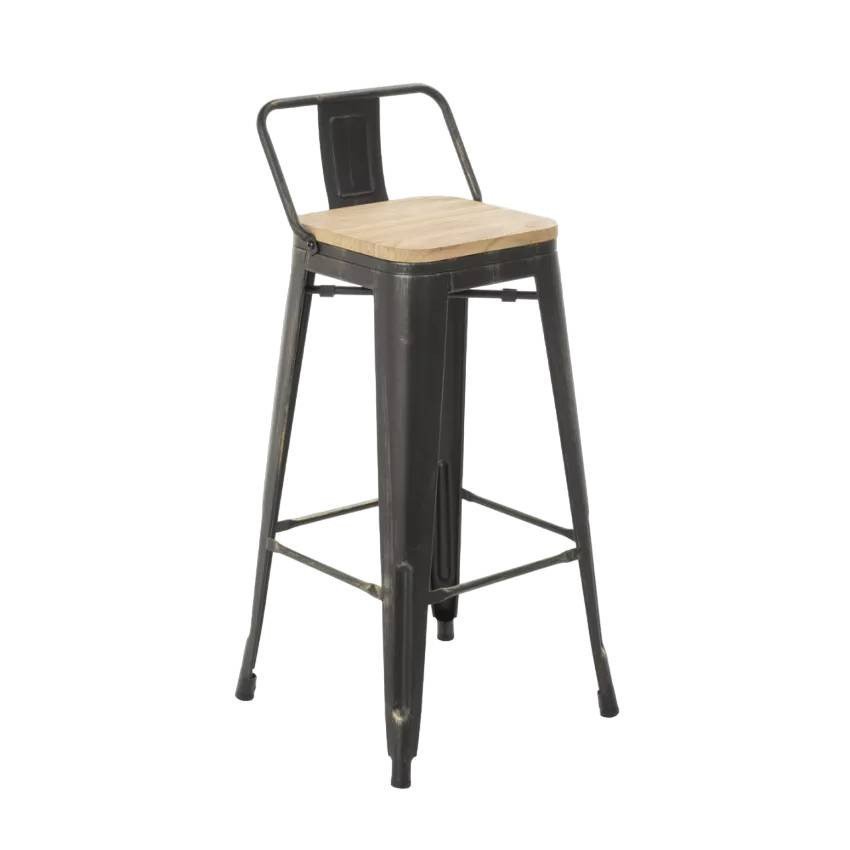 Tabouret industriel Hana - Casamati: métal & bois vintage.