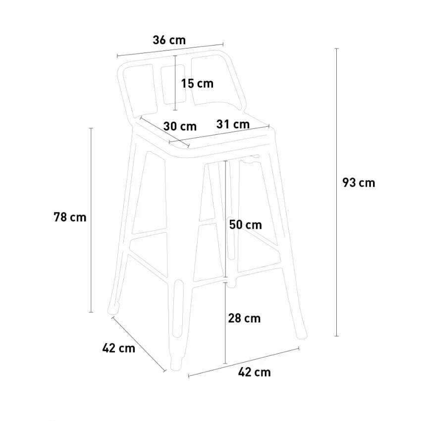 Tabouret industriel Hana - Casamati: métal & bois vintage.