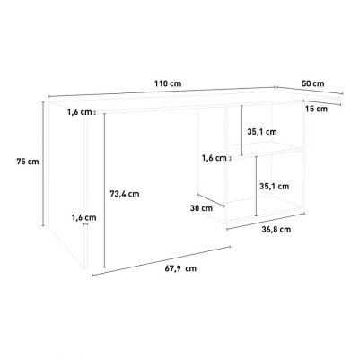 Bureau Gioele 110x50 par Casamati: moderne et polyvalent.