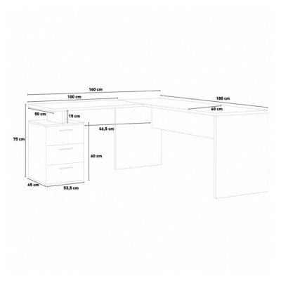 Bureau d'angle Matteo en bois - Casamati