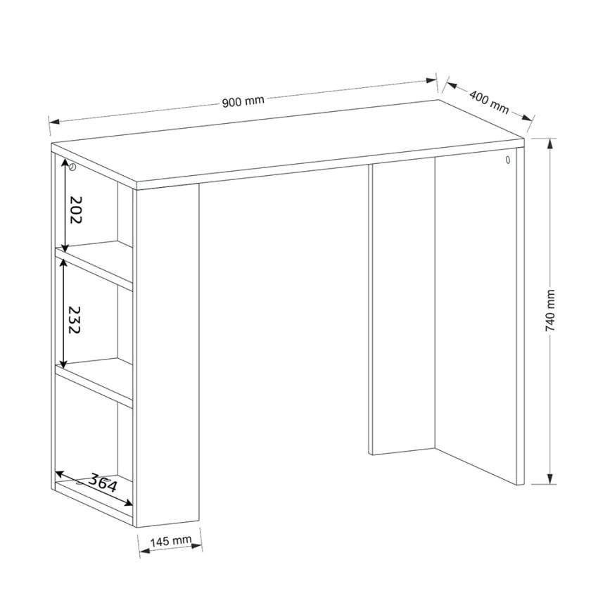 Bureau Nadia en bois avec étagères - Casamati