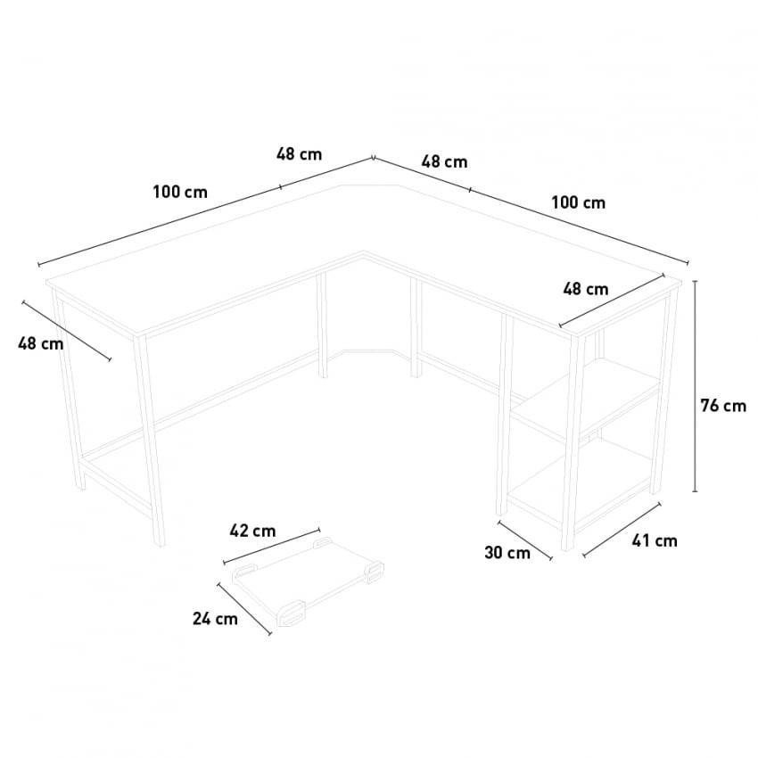 Casamati: Bureau d'angle design Jacopo 148x148 en métal.