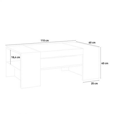 Casamati: Table Basse Perla Bois Blanc Design Moderne