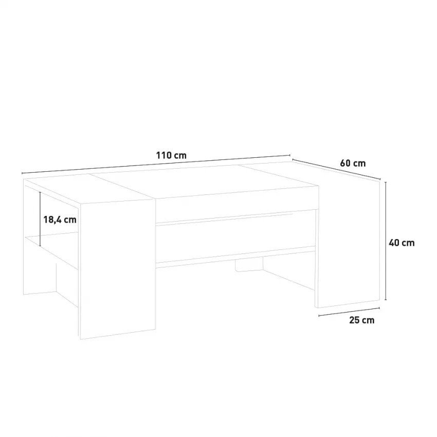 Casamati: Table Basse Perla Bois Blanc Design Moderne