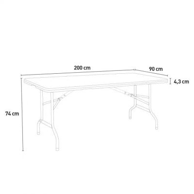 Table pliante 200x90 cm Erebo - Casamati