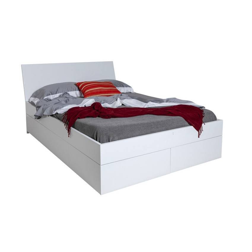 Lit 160x200 blanc avec tiroirs - Casamati Arpa