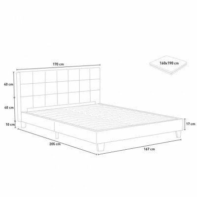 Lit double Grazia 160x190, confort optimal - Casamati