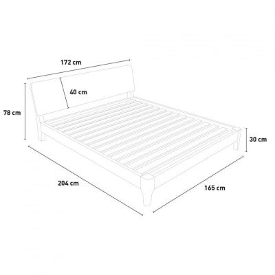 Lit double moderne Isola 160x190 - Casamati