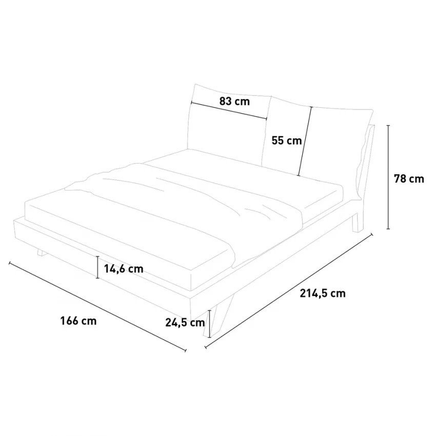Lit double moderne Tenero 160x200 cm - Casamati