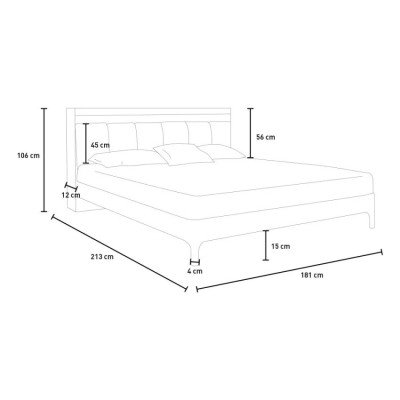Lit double moderne Istante 180x200 LED USB - Casamati