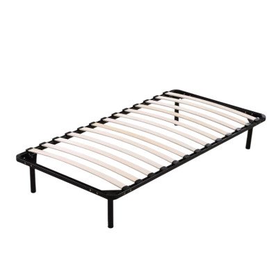 Lit simple 80x190cm Accento - Casamati, cadre acier, lattes bois