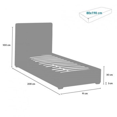 Lit enfant 80x190 en tissu - Casamati AttimoDiPace