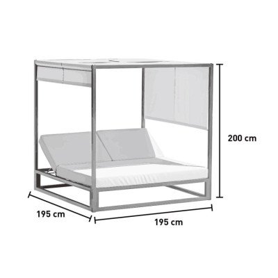 Casamati: Lit baldaquin Oasis, jardin & piscine 195x195 cm