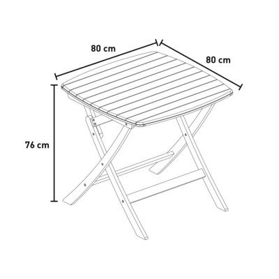 Casamati: Table de jardin pliante 80x80 cm en bois.