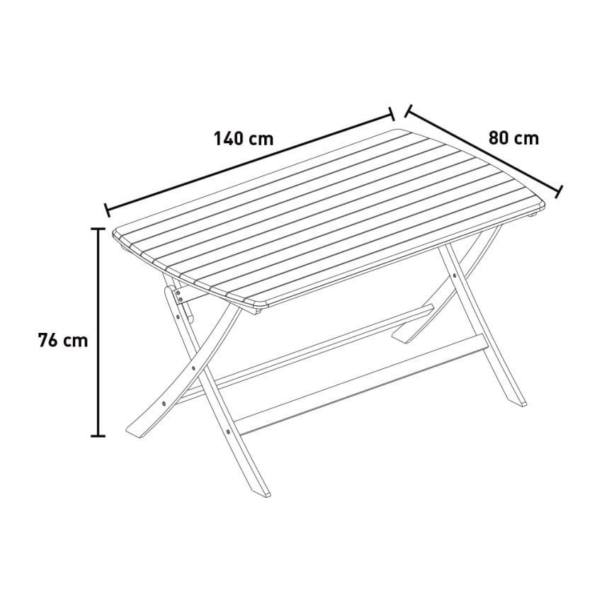 Table pliante bois 140x80 cm Recta - Casamati
