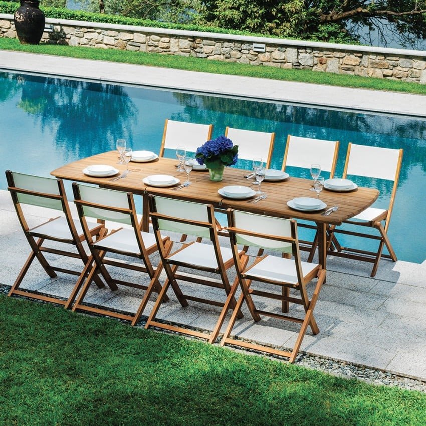 Table de jardin extensible en bois 180-240 cm - Casamati