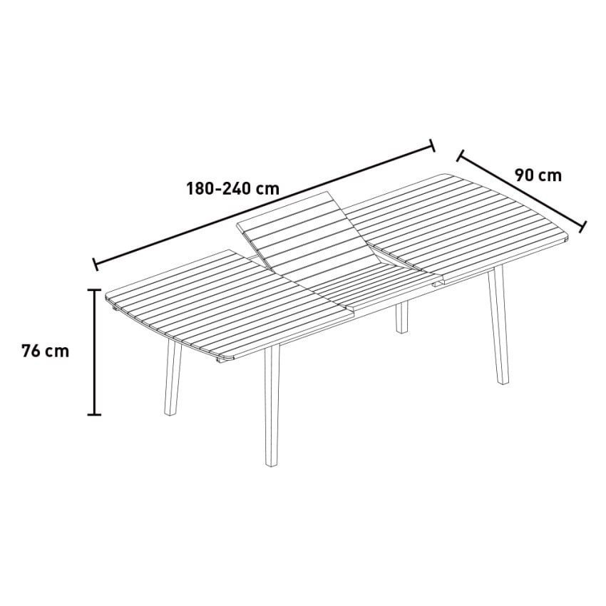 Table de jardin extensible en bois 180-240 cm - Casamati