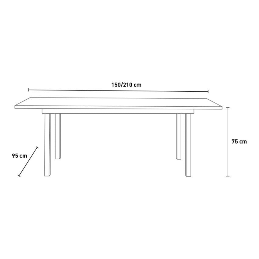 Table à rallonge moderne Casamati 150-210x95 cm jardin