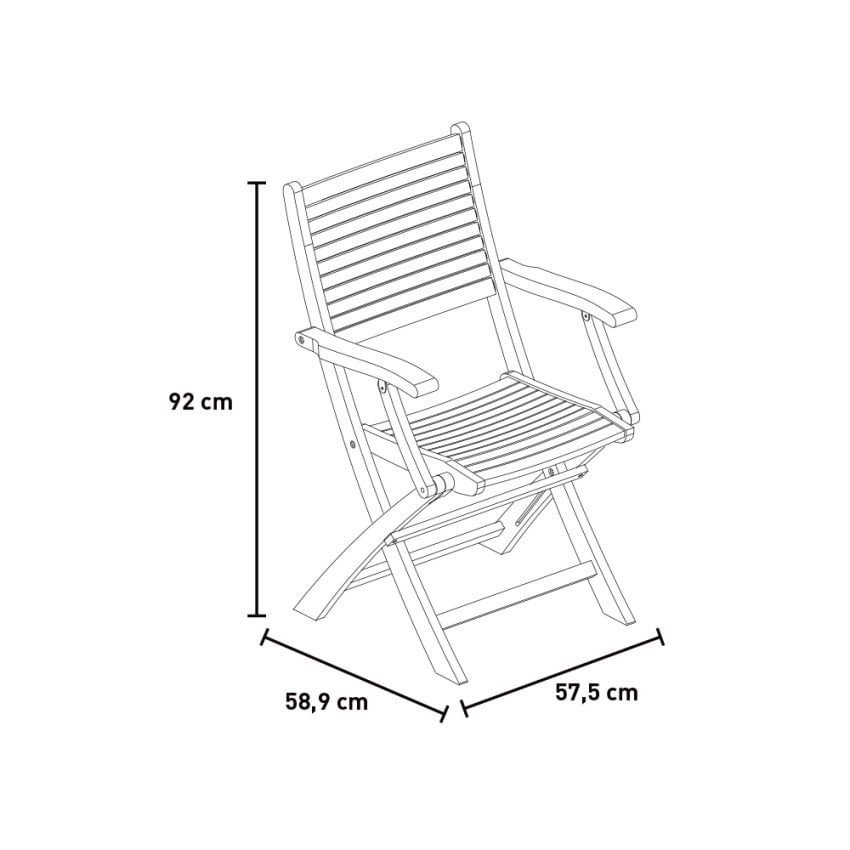 Chaise pliante bois Outdoor Armwood - Casamati