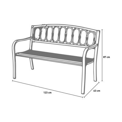 Casamati: Banc de jardin vintage 2 places en fer et fonte.