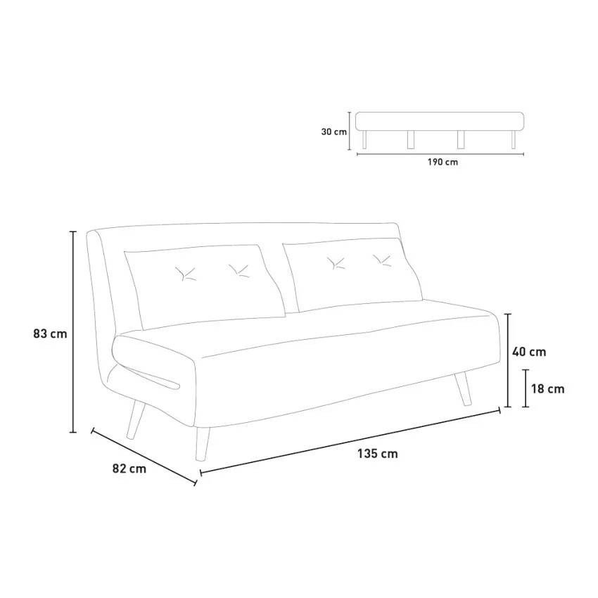 Canapé scandinave 2 places en tissu Noce - Casamati