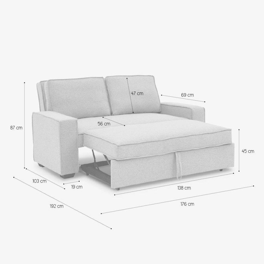 Canapé 2 places Farnia, design compact - Casamati