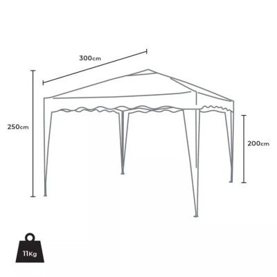 Tonnelle 3x3 imperméable Casamati pour terrasse jardin.