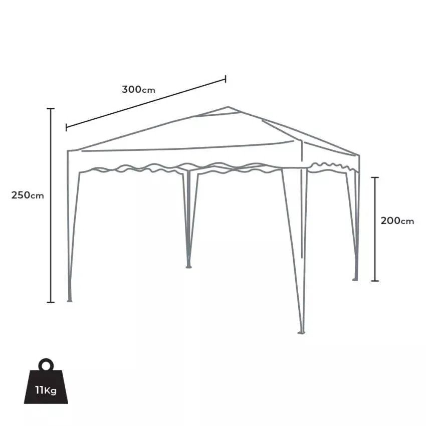 Tonnelle 3x3 imperméable Casamati pour terrasse jardin.