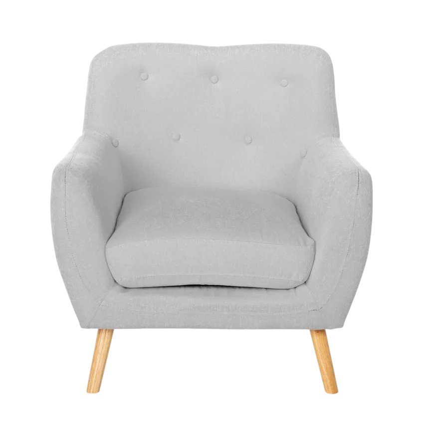 Casamati: Fauteuil nordique design en bois et tissu Asteroide