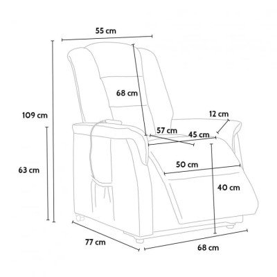 Fauteuil Polaris inclinable Casamati en similicuir avec roues.