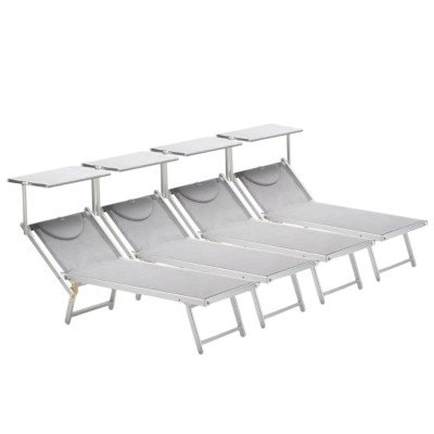 Chaises longues Tropea en alu par Casamati. Confort pro.
