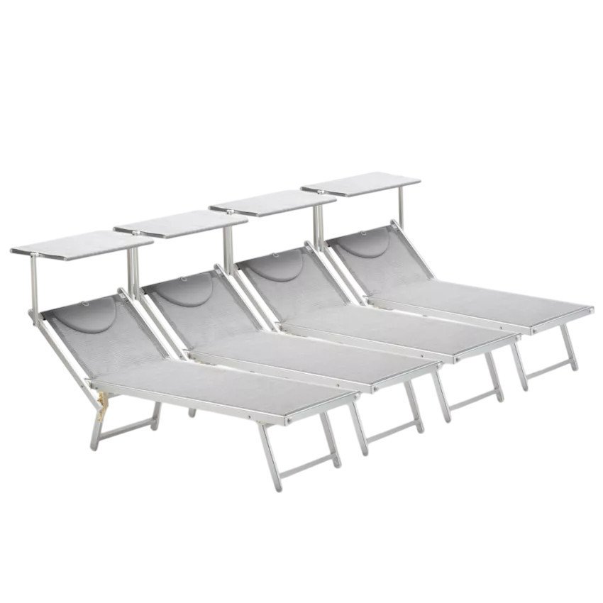 Chaises longues Tropea en alu par Casamati. Confort pro.