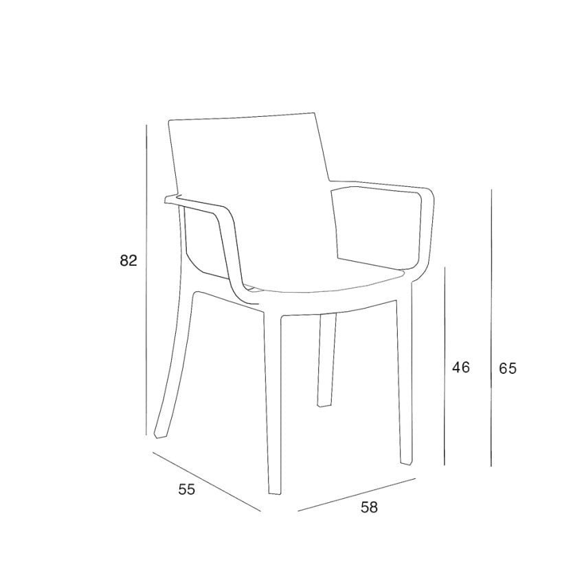Chaise de jardin Loto avec accoudoirs - Casamati