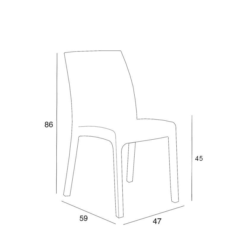 Chaise Fresia empilable Casamati pour intérieur/extérieur.