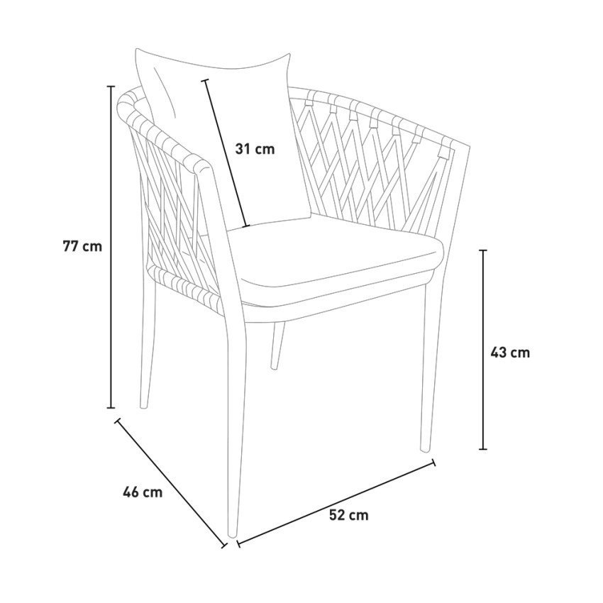Chaise jardin Elicriso avec coussins - Casamati