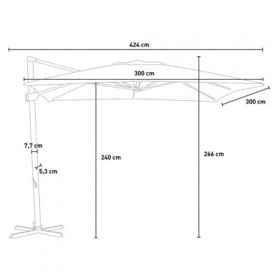 Parasol anti-UV 3x3 Nami - Casamati Jardin & Extérieur