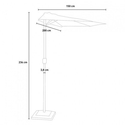 Parasol mural Mareo pour balcon - Casamati