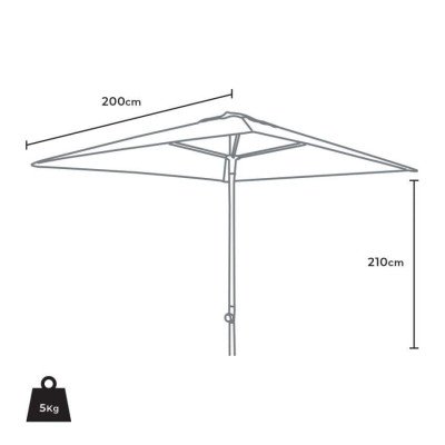 Parasol Costa 2x2 en alu - Casamati