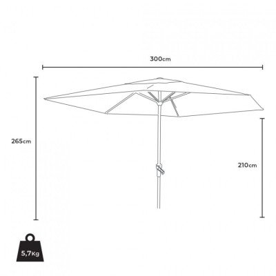 Parasol robuste 3x3 ajustable - Casamati Solare