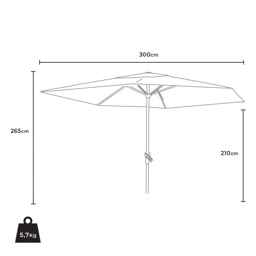 Parasol robuste 3x3 ajustable - Casamati Solare