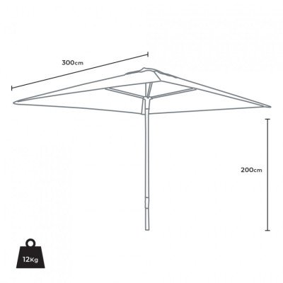 Parasol anti-vent 3x3 noir Capri - Casamati