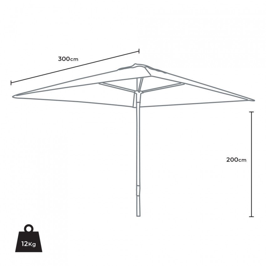 Parasol anti-vent 3x3 noir Capri - Casamati